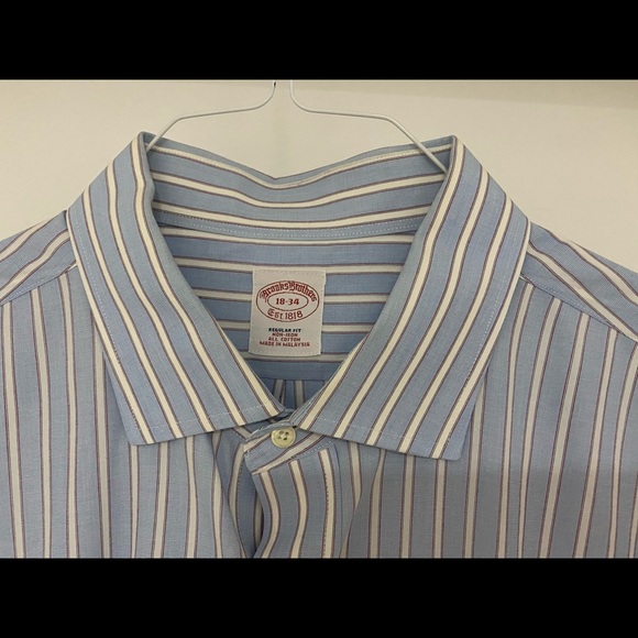 ﻿BROOKS BROTHERS French Cuff Dress Shirt 18 34 - Picture 1 of 7
